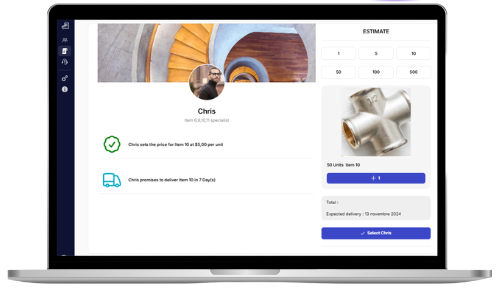 Un aperçu clair de tous vos fournisseurs, des prix, des livraisons et un estimateur, le tout pour vous aider à prendre de meilleures décisions.